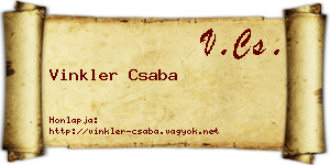 Vinkler Csaba névjegykártya
